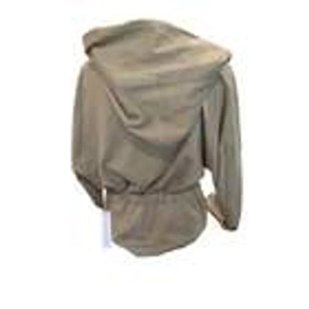 NWT Young Fabulous & Broke Cardigan Hooded Wrap Tan Khaki Sz S Drawstring Waist